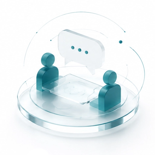 Reduziertes xthink Mini-Object für den Schritt „Gemeinsamer Austausch“.